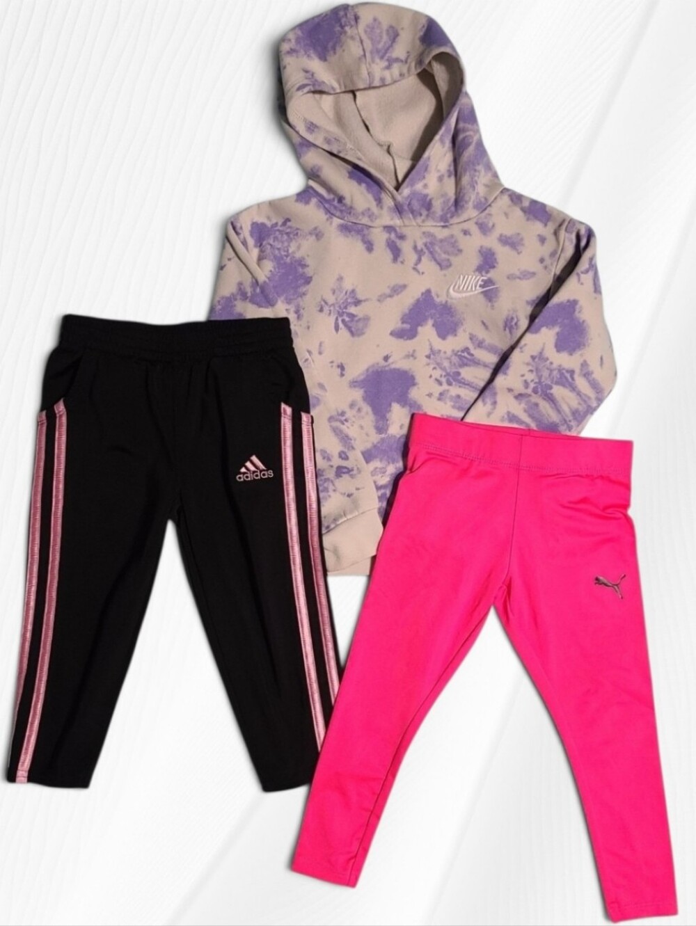 Nike Adidas Puma Toddler Girls Athletic 3 Piece Mix & Match Lot 2T-4T